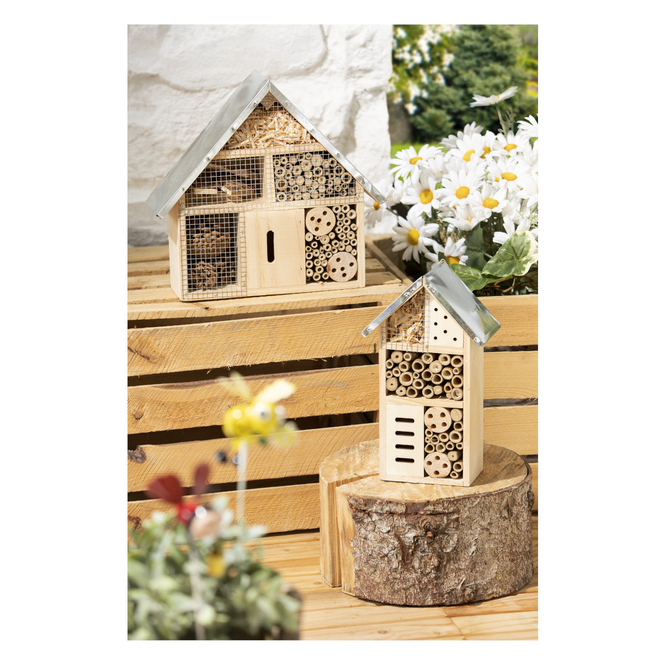 Insektenhotel - aus Holz - ca. 29,5 x 9 x 28 cm