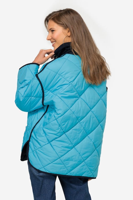 Wende-Steppjacke, 2 Farben, Rundhals, Langarm