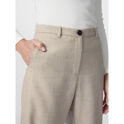 Damen-Marlenehose Wolle, Naturmelange