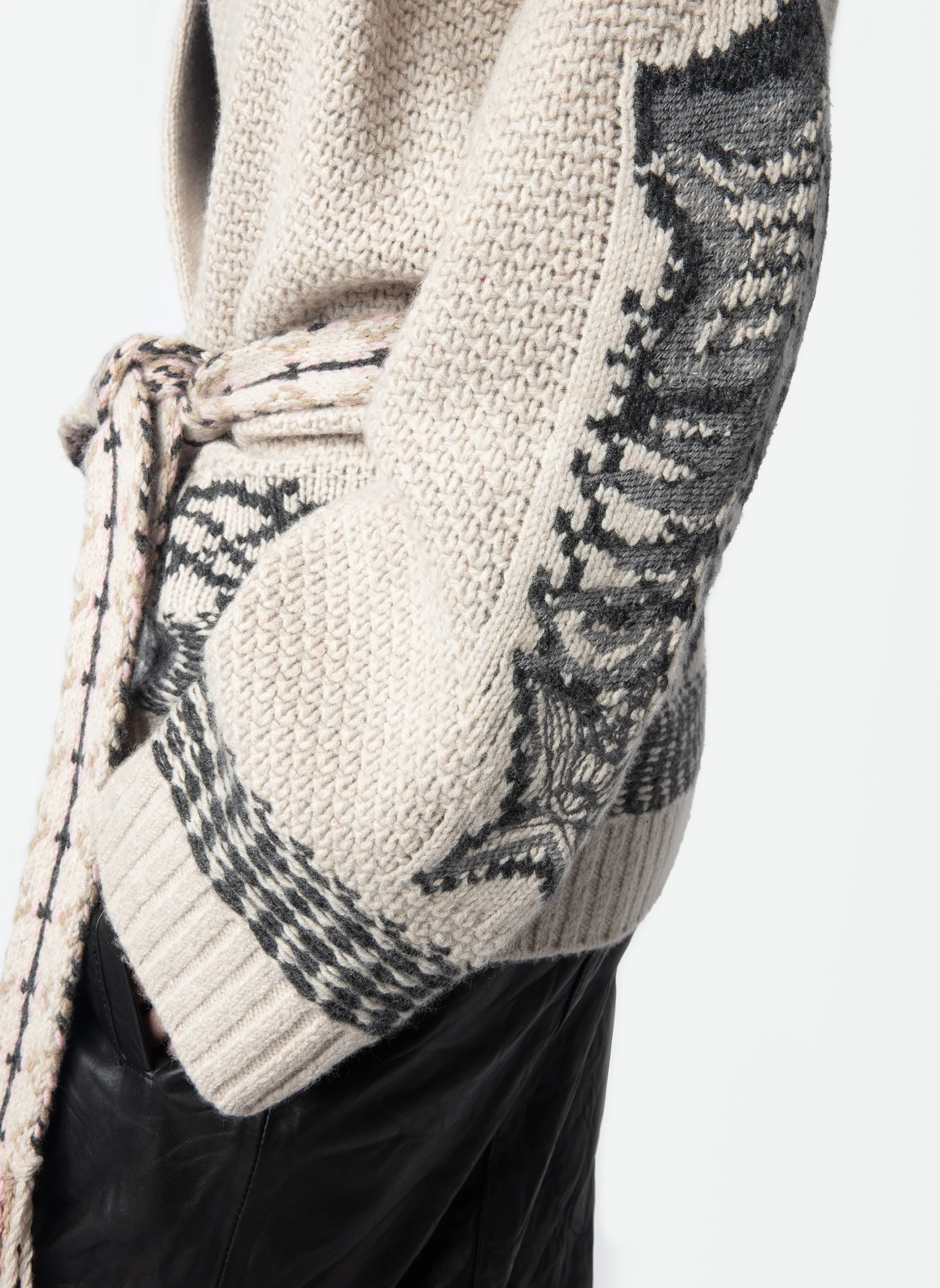 ASPEN - Gilet droit en laine mélangée | Beige