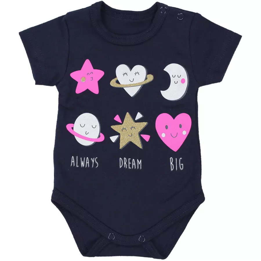 TupTam Baby Kurzarm Body mit Aufdruck Spruch 5er Pack rosagrau