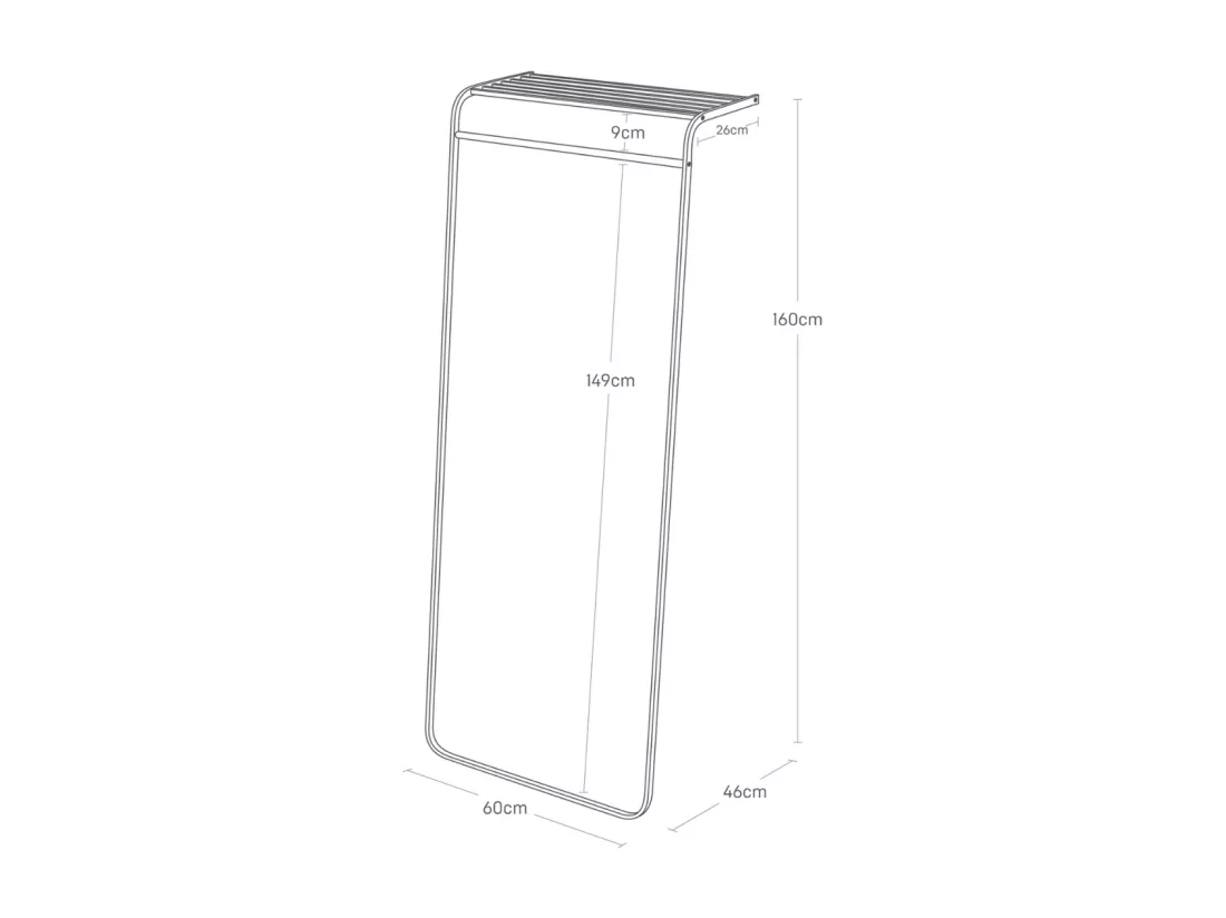 Porte-manteau incliné avec étagère H160 cm - TOWER