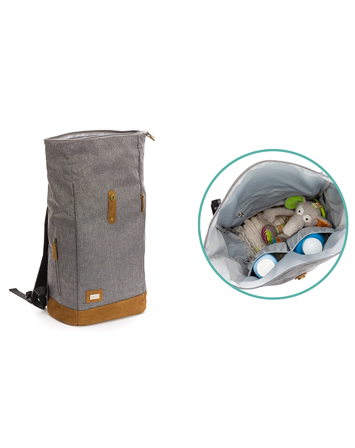 Wickelrucksack BERLIN (39x16x53) in grau melange