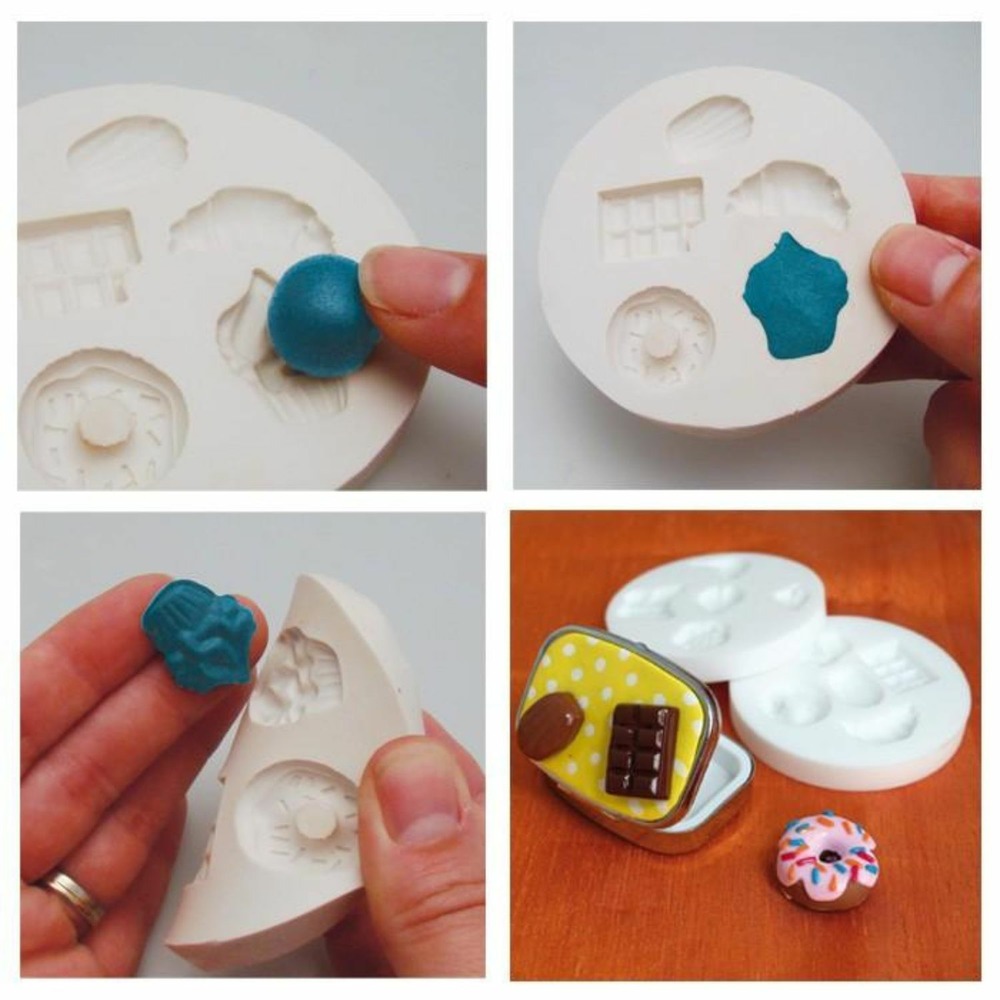2 moules en silicone gourmandises pour pâte polymère