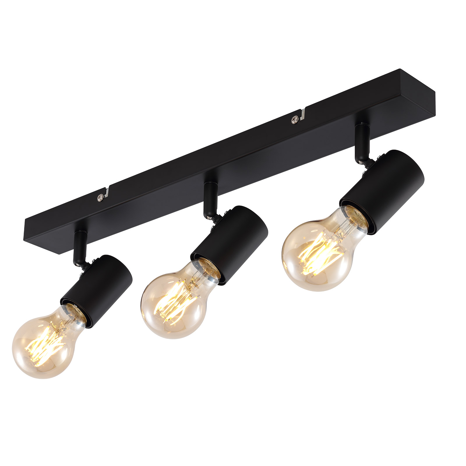 LAMPURA Spotbalken - schwarz - Metall - 3-flammig