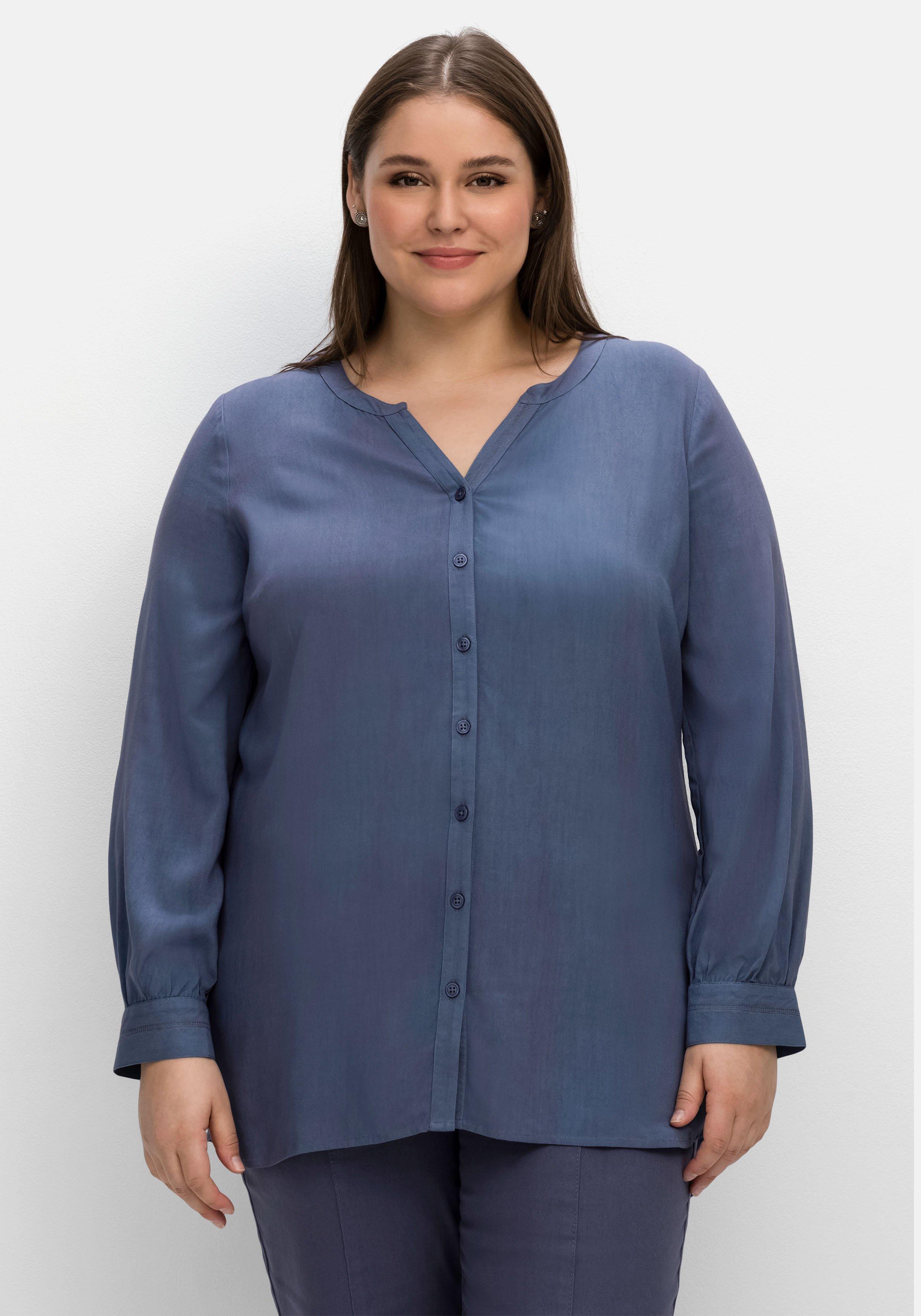 Bluse aus weich fließender Viskose, mit Ziernähten