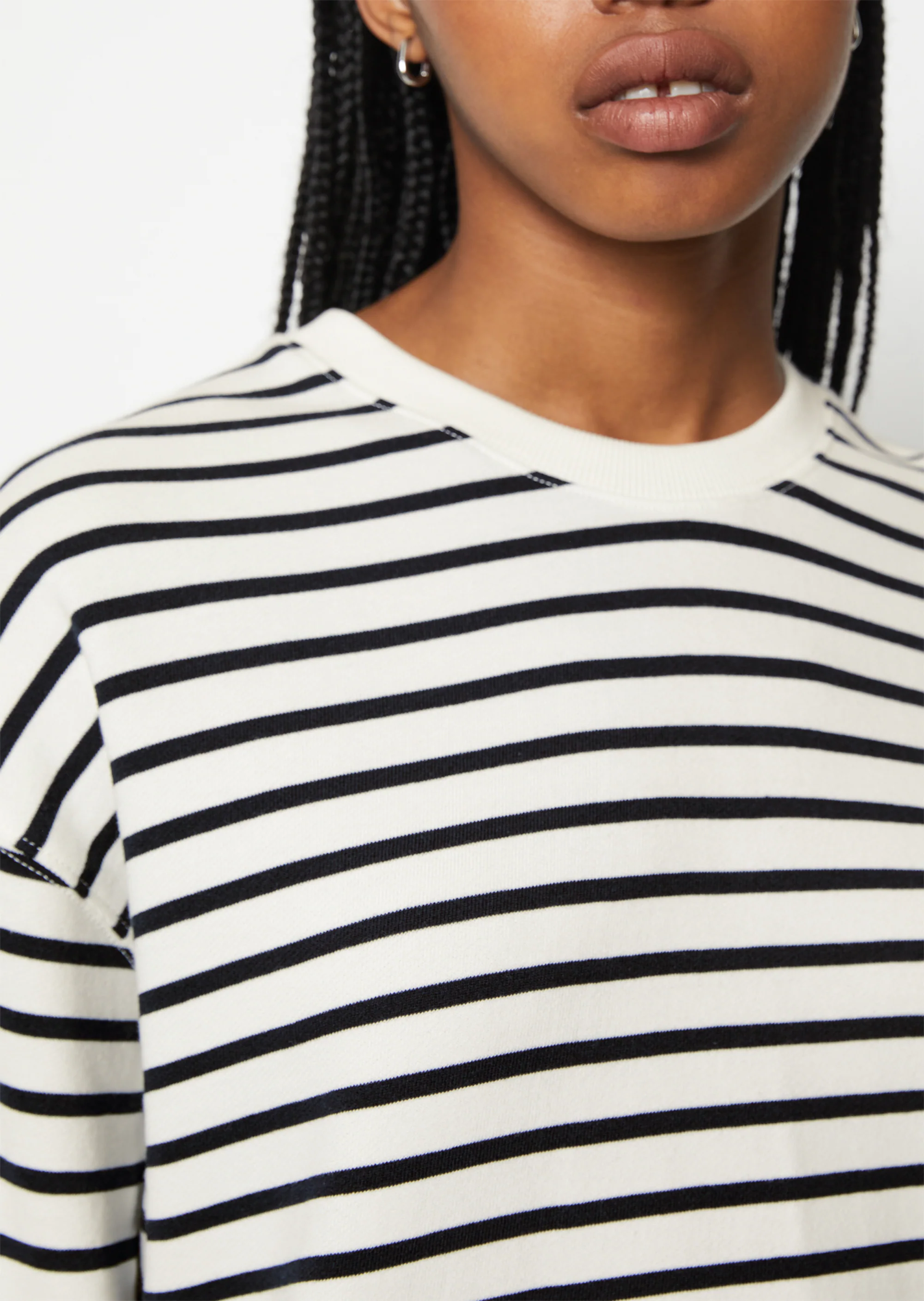 Geringeltes Sweatshirt oversizeaus reinem Organic Cotton