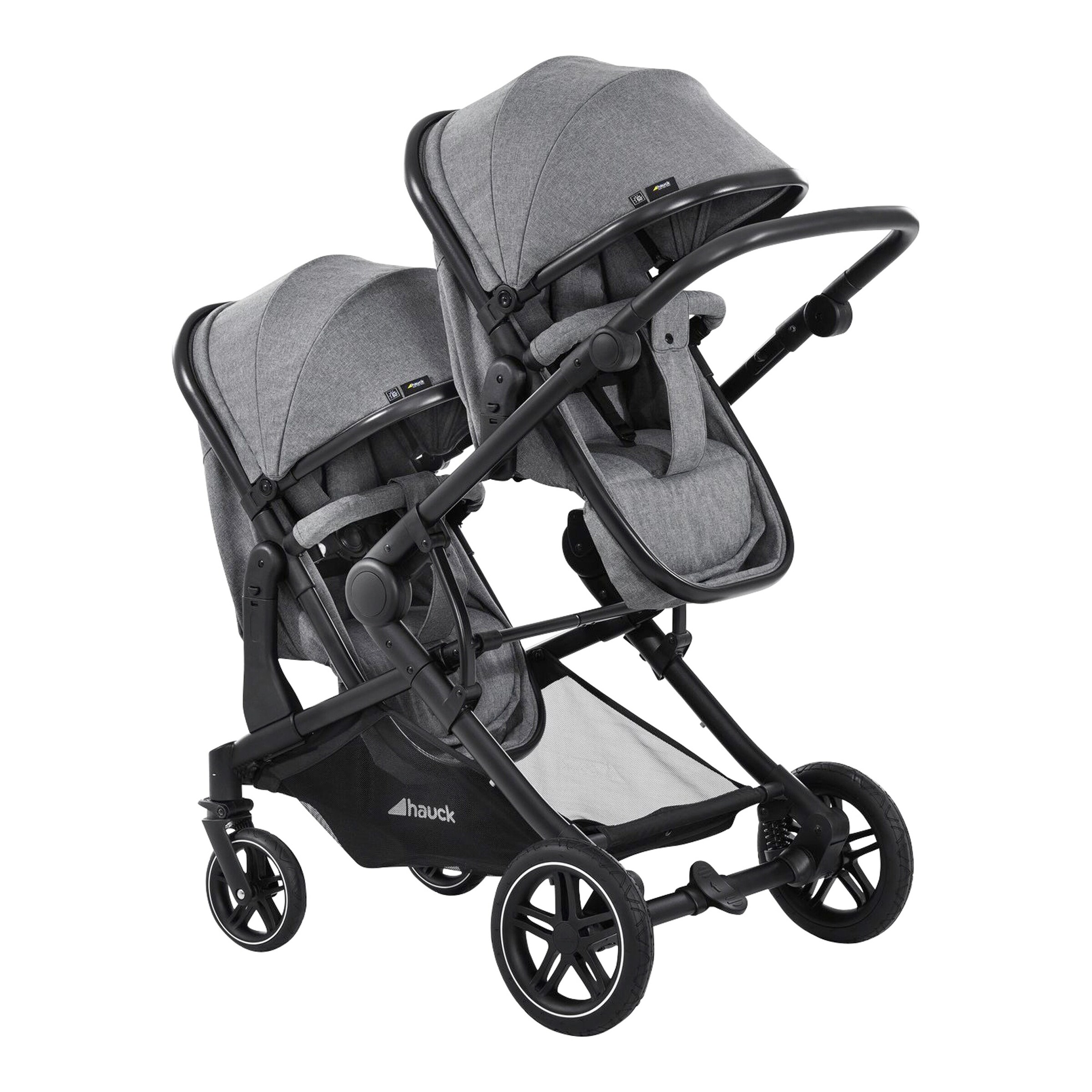 Hauck Zwillings- und Geschwisterwagen Atlantic Twin melange grey