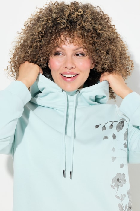 Hoodie, oversized, Gräser, Taschen, Langarm, Kapuzensweater