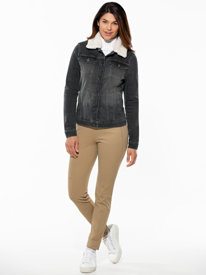 Jeansjacke Teddykragen