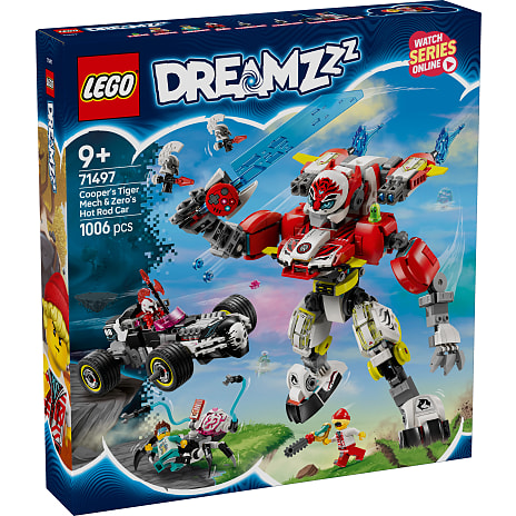 LEGO DREAMZzz Coopers tiger-mech og Zeros hotrod-bil 71497