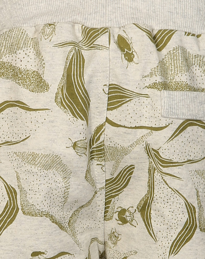Sweat-Shorts INSEKTEN in beige melange/grün