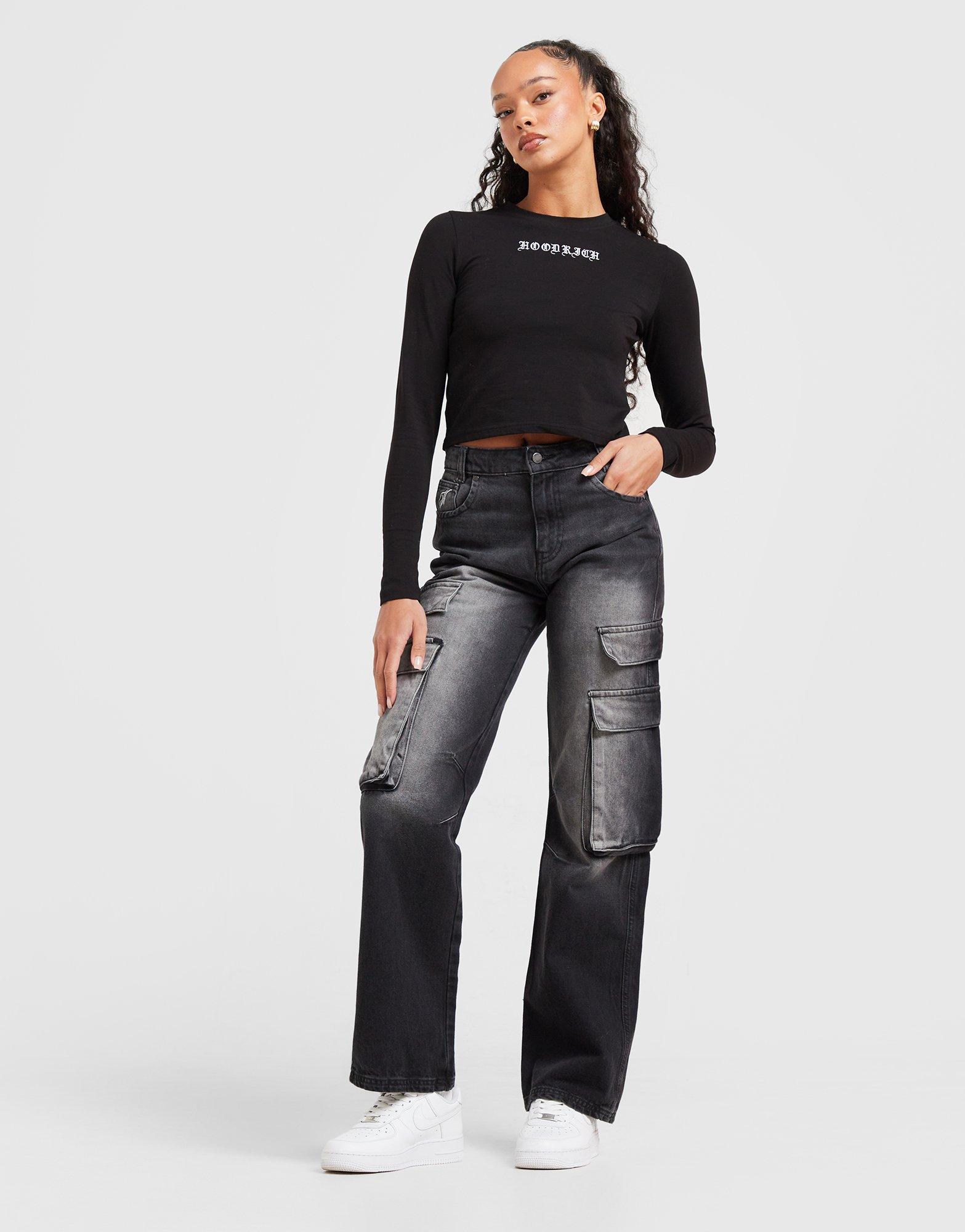 Hoodrich Jean Cargo Script Femme