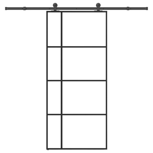 vidaXL Porta Deslizante com Conjunto Ferragens 90x205cm Vidro Esg/alumínio - 1464656901