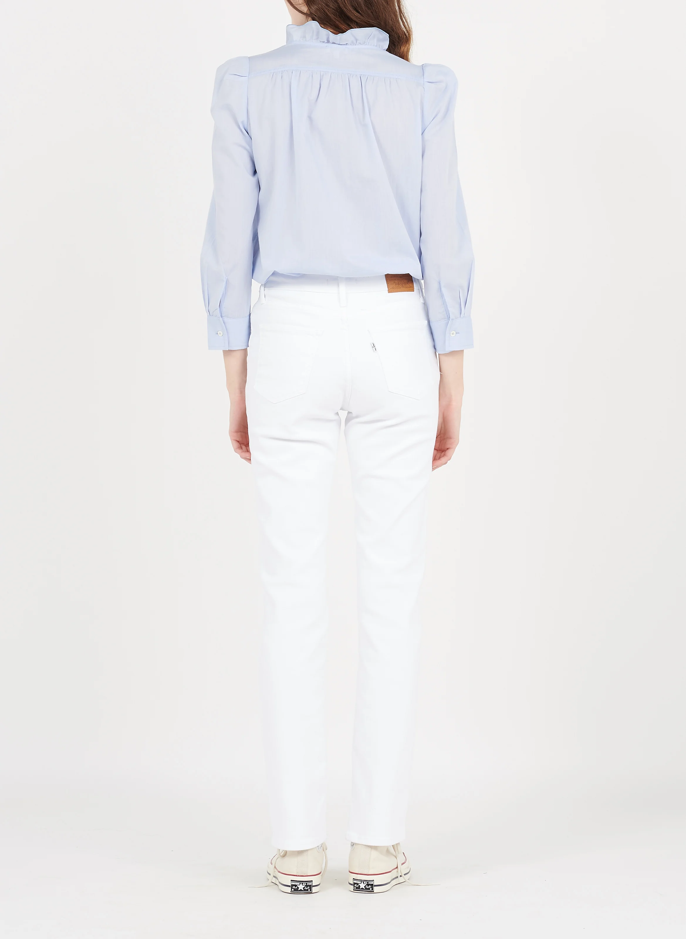 724 HIGH RISE STRAIGHT - Jean droit taille haute en coton mélangé | Blanc