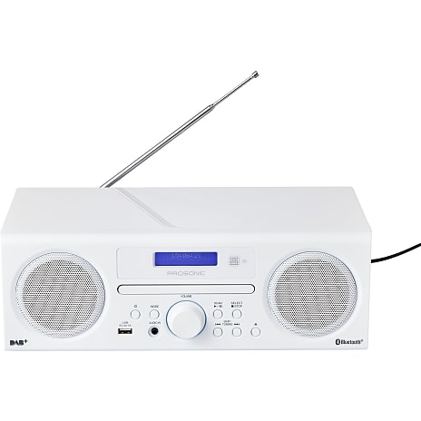 Prosonic hifi-1000 musikanlæg med DAB+/FM/CD/Bluetooth - hvid