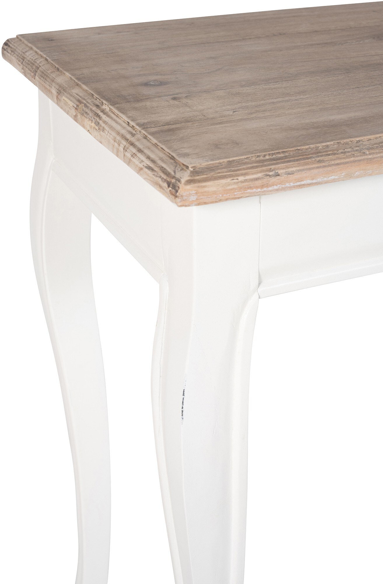 CLP Konsolentisch Balto I Beistelltisch Mit Massiv Holz Platte I Sideboard Für Flur Und Wohnzimmer I Anrichte In Shabby Chic