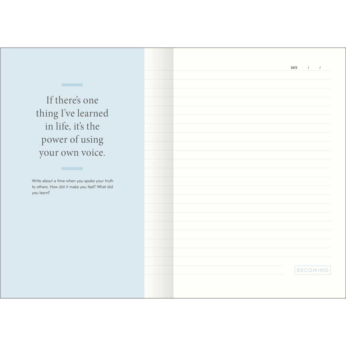 Becoming: A Guided Journal for Discovering Your Voice (Hardback)