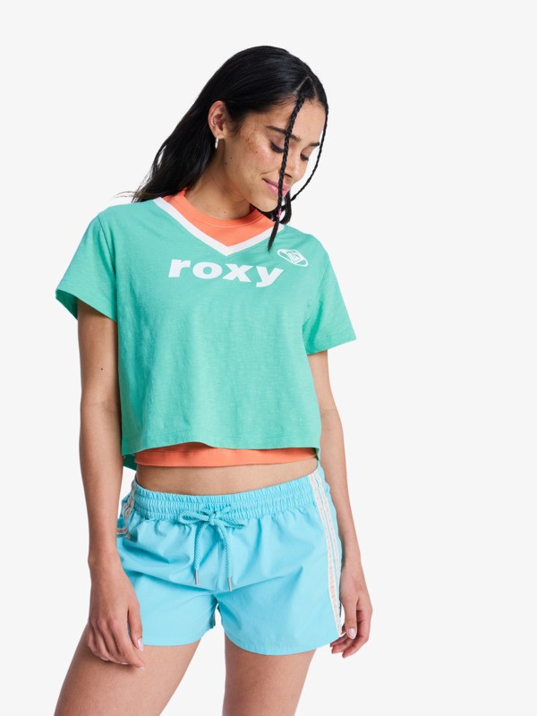 Sunlit Smiles Short taille élastique Bleu Femme