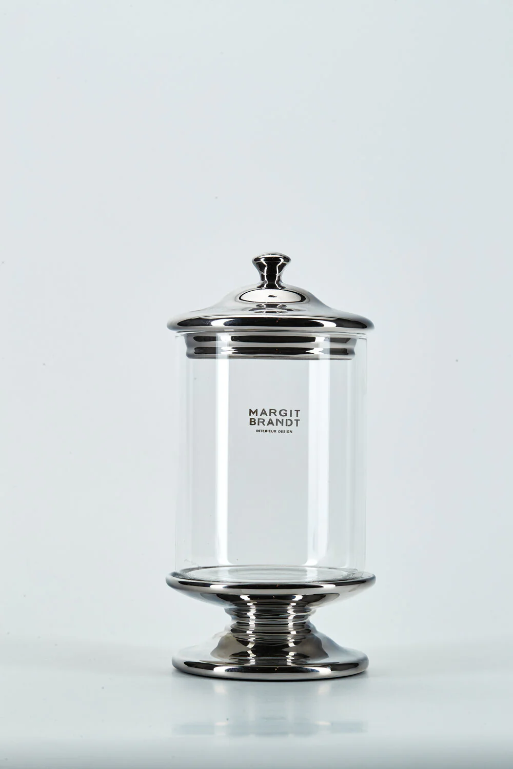 Margit Brandt  Krukke med låg, sølv - 27x13 cm