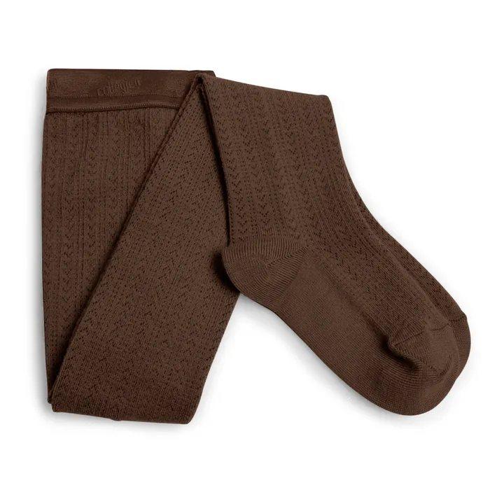 Collégien Collants en laine mérinos Angélique | Chocolat