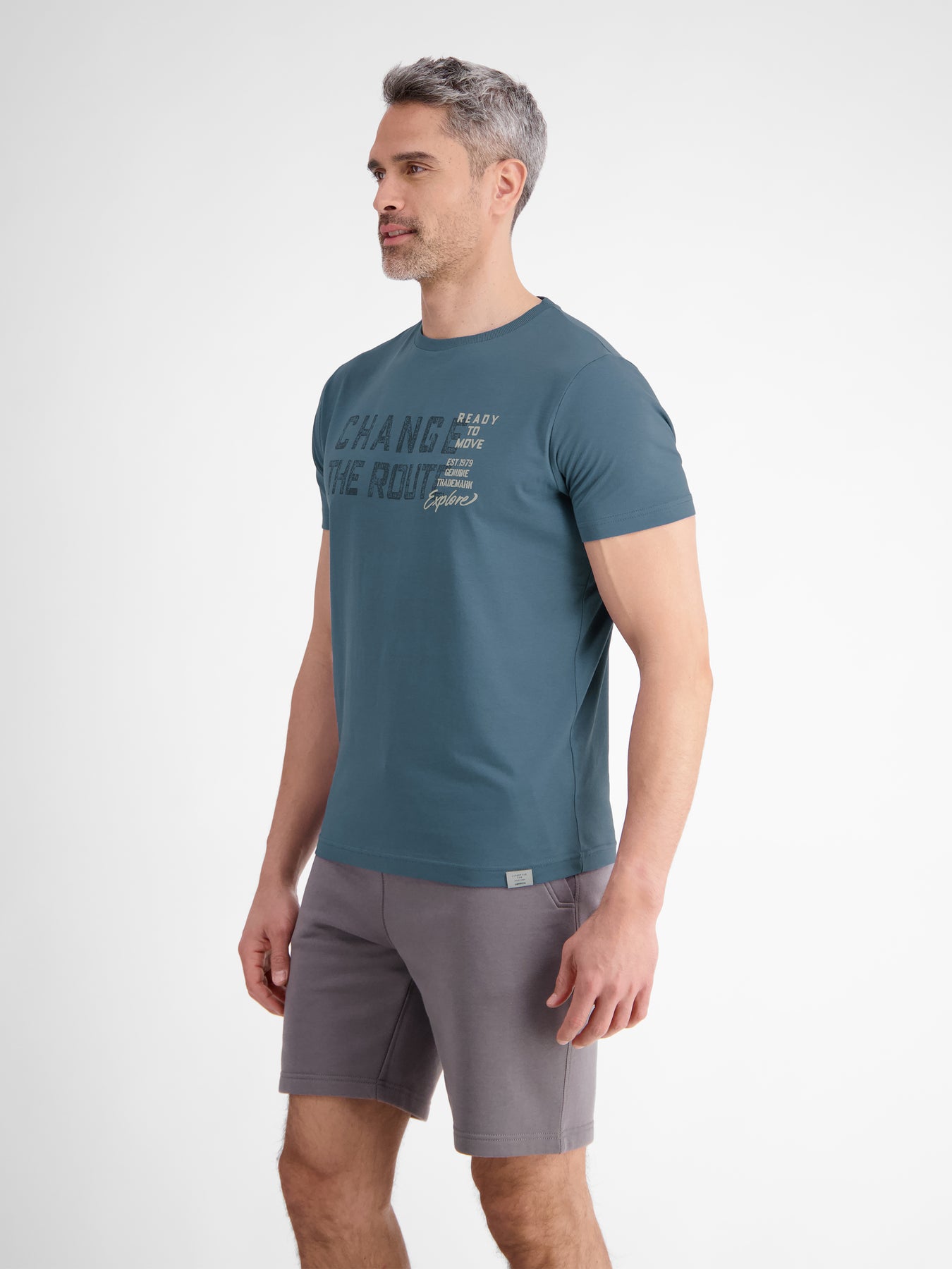 Unifarbenes T-Shirt mit Print