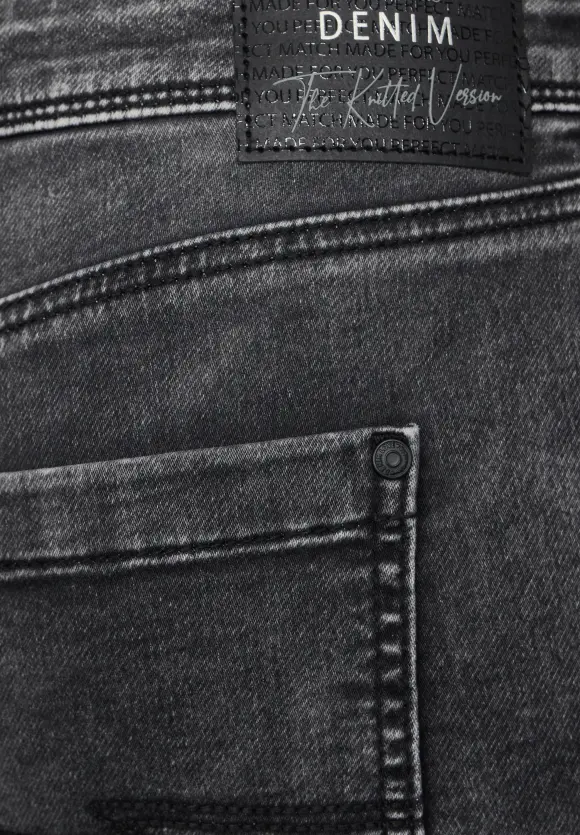 Casual Fit used Jeans - black knit washed