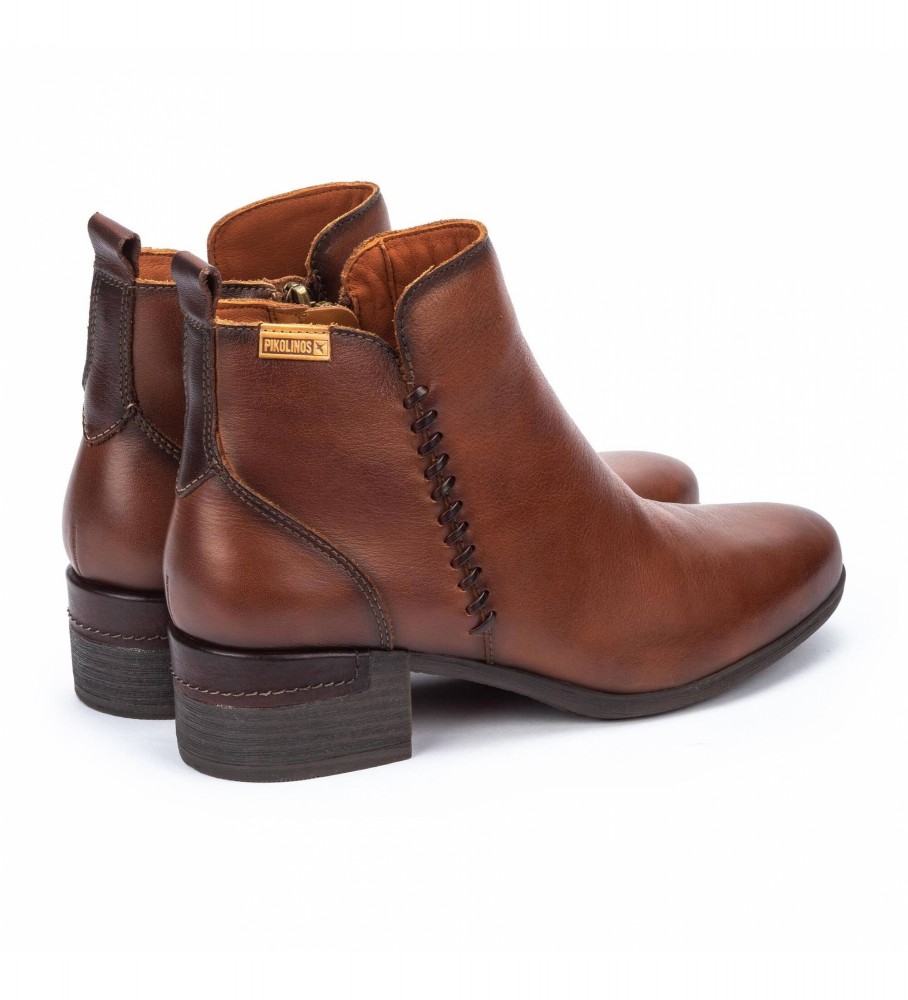 Botas de tornozelo Pikolinos Malaga em couro marrom