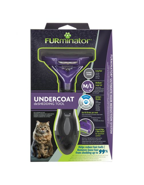 Furminator Cat Undercoat Tool - Long Hair - Kattenvachtkam - Paars Medium\/Large