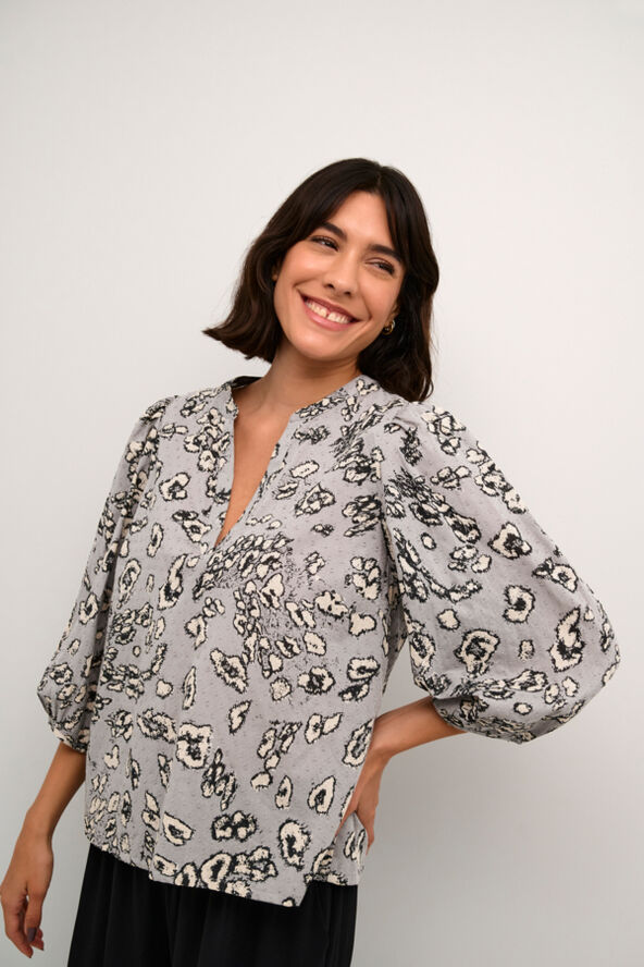 Kaffe KAliga Blouse Grey / black leopard