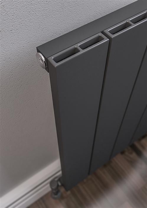 Eastbrook Rosano horizontale aluminium radiator 60x47cm Antraciet 555 watt