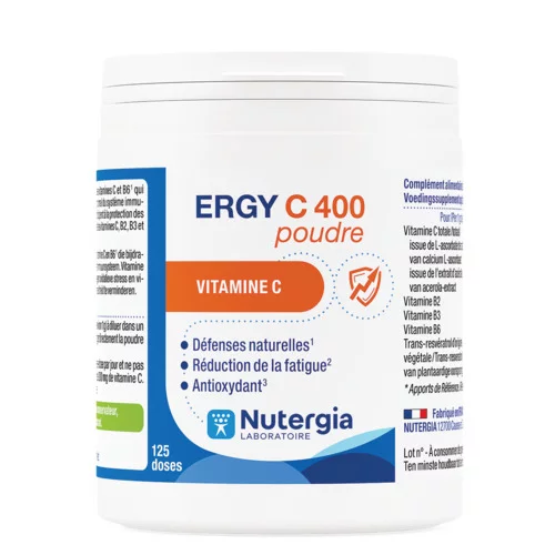 Défenses Naturelles - ERGY C 400 (poudre) - Vitamine C - 125g