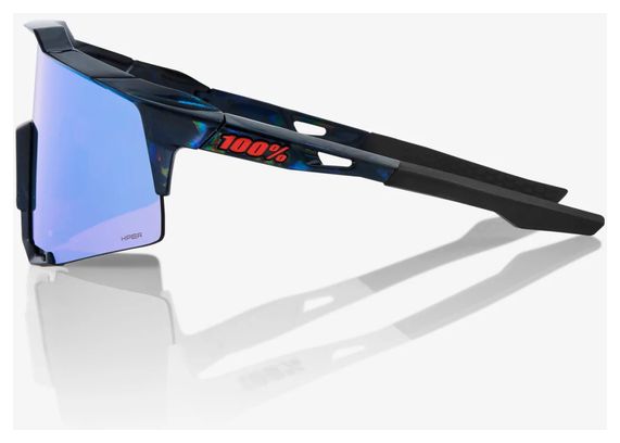 Lunettes 100% Speedcraft - Noir Holographic - Verres HiPER Miroir Bleu