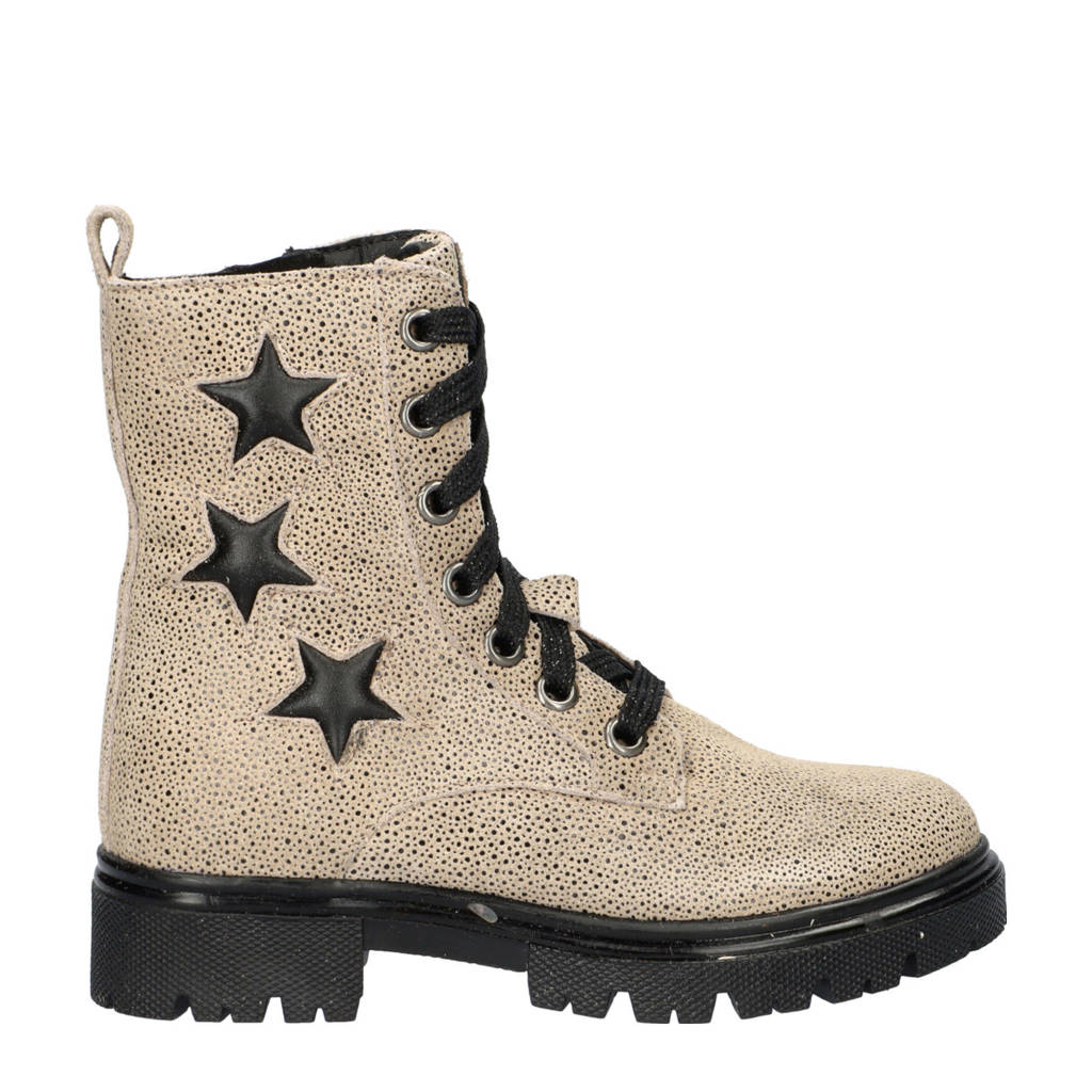 Nelson Kids suède veterboots beige