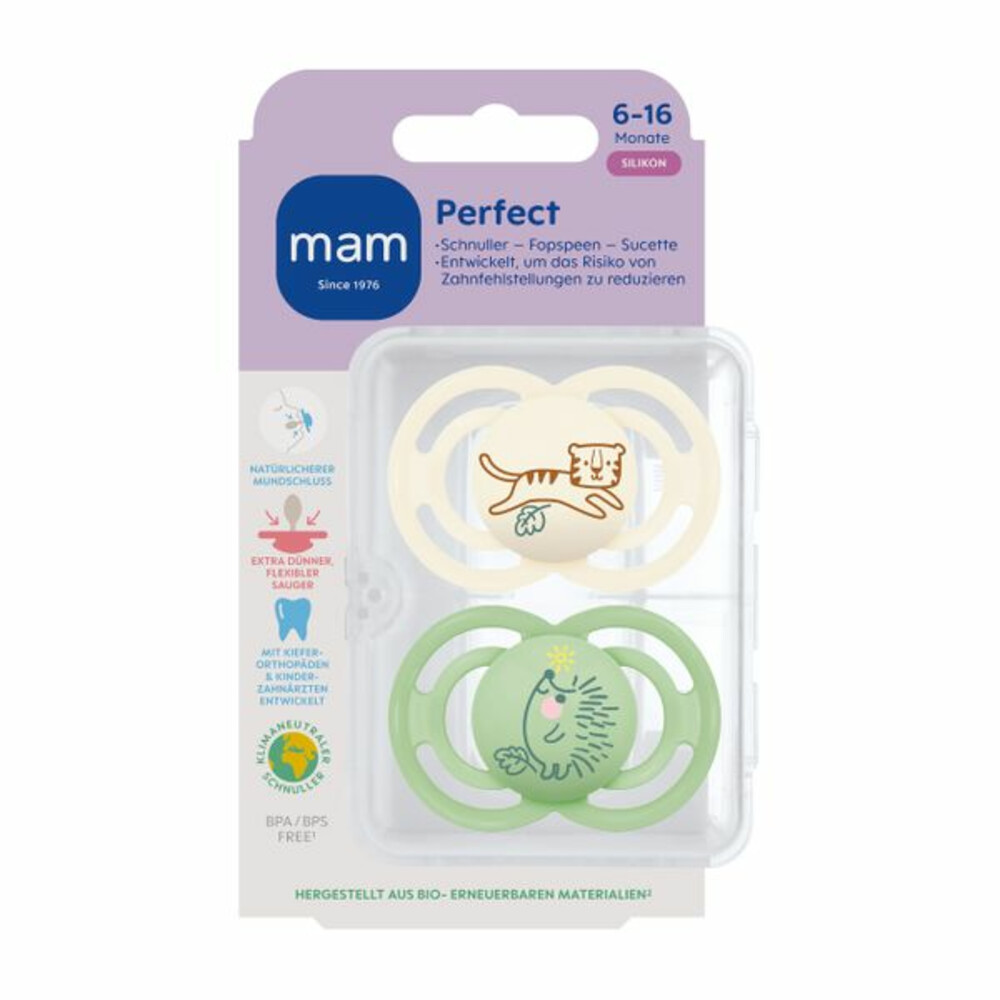 MAM Fopspeen Perfect Silikon 6-16 mnd Universeel2 stuks