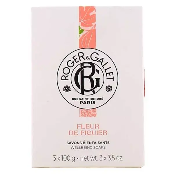 Conjunto de sabonetes benéficos Roger & Gallet Fleur de Figuier 3 x 100g