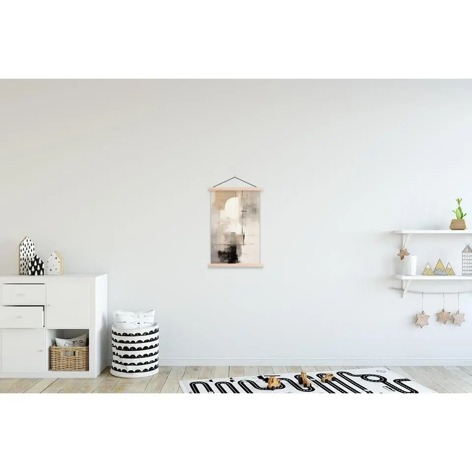 MuchoWow - Schoolplaat/ wandhanger - Abstract - Kunst - Grijs - 40 x 6