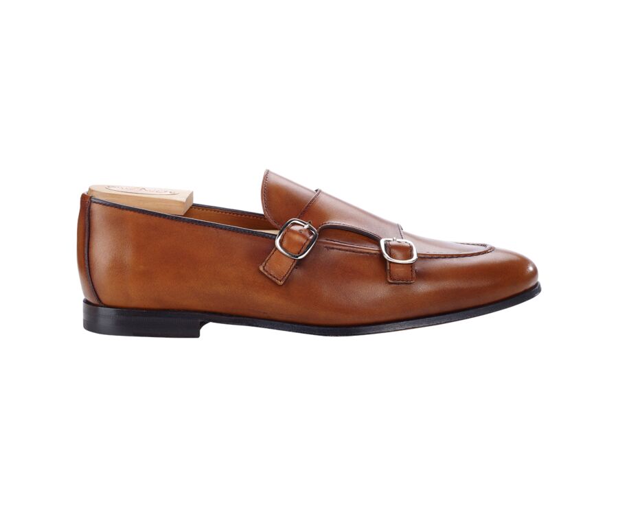 Chaussures homme double boucle Gold Patiné - BOVERTON