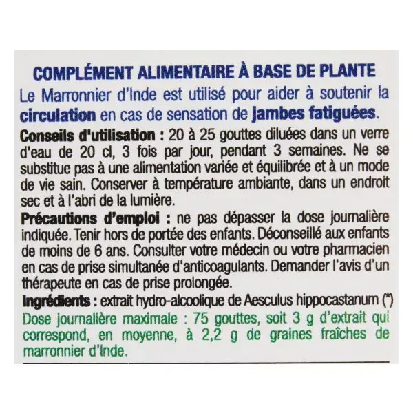 Ladrôme Extraits de Plantes Fraîches Marronnier d'Inde Bio 50ml