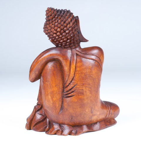 Handgeschnitzter 'Buddha träumend', B 20 cm, H 33 cm, T 20 cm von fischer's lagerhaus