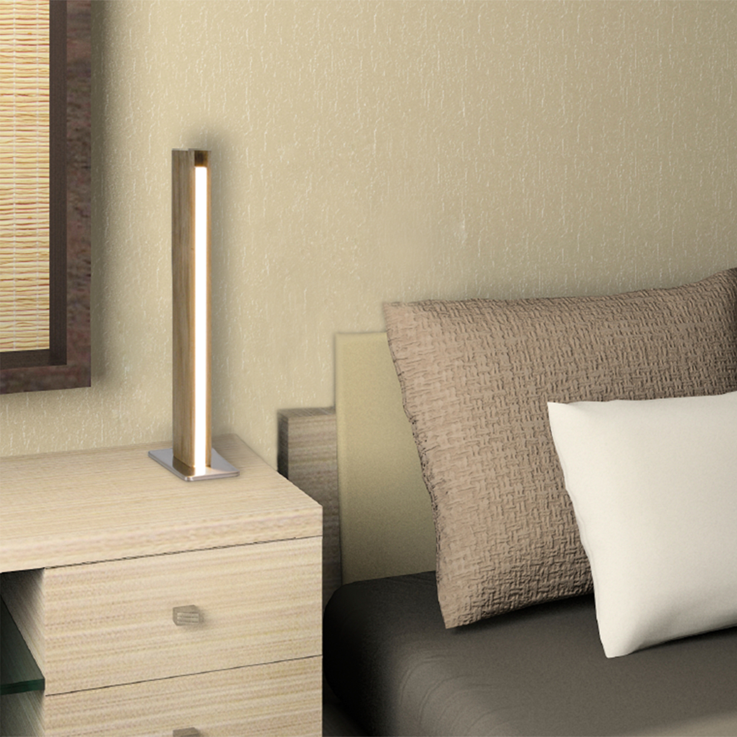 LED-Tischleuchte STRAIGHT - braun - dimmbar - 51 cm