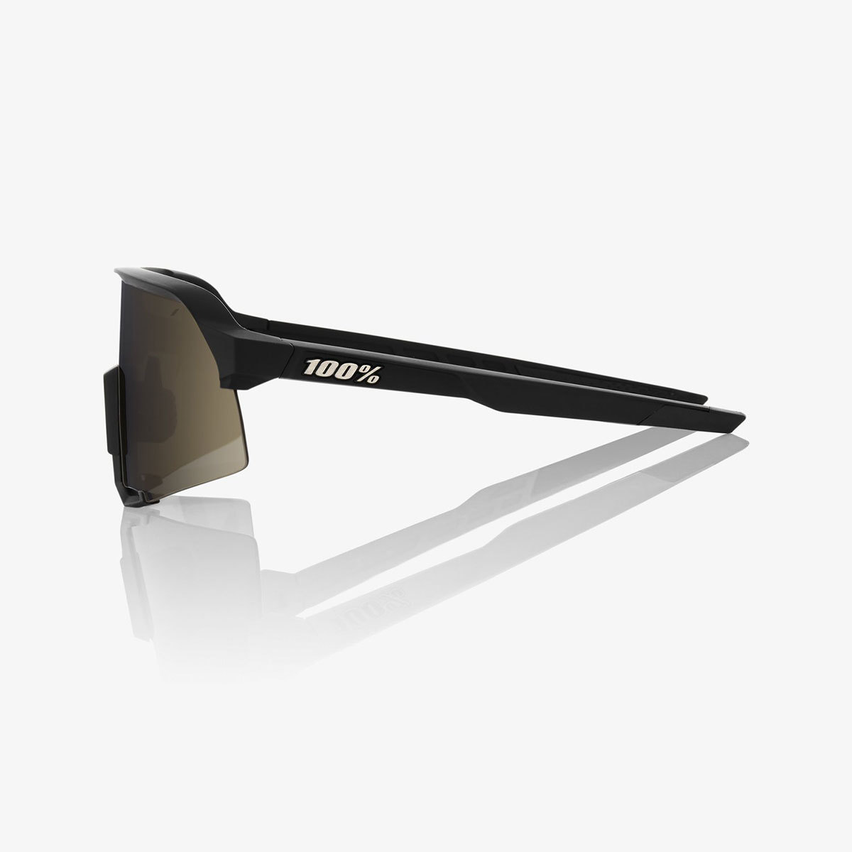 100% S3 Sport Zonnebril Zwart met Soft Gold Mirror Lens