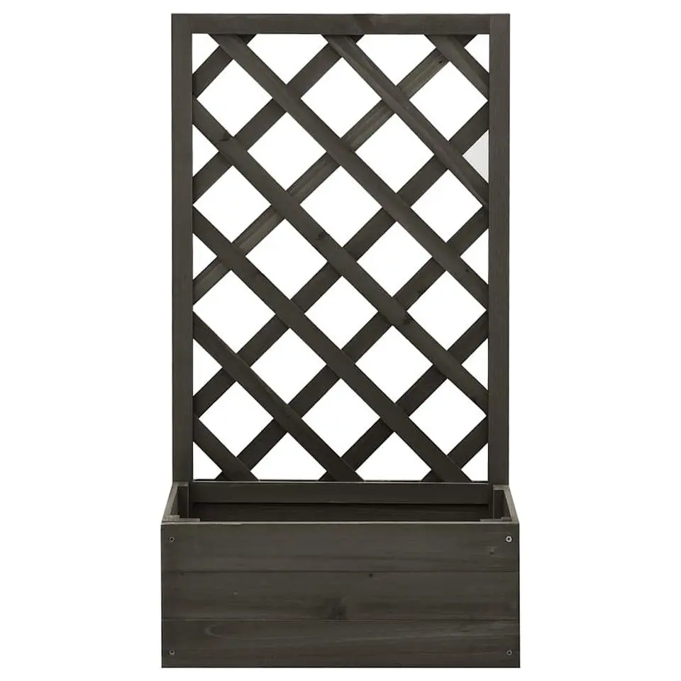 vidaXL - Plantenbak - Grijs - Hout