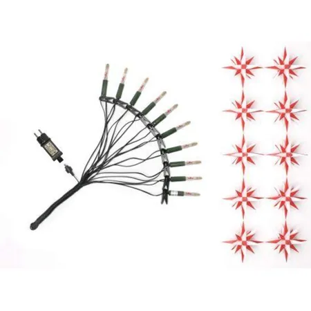 Herrnhuter Sterne 50445 Sternenkette A1s weiß/rot, 10 Sterne ø 13cm, mit LED