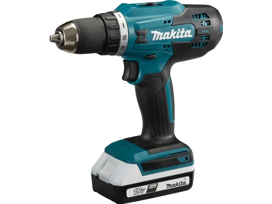 Makita DF488D002, Pistolgreb boremaskine, Nøglefri, 1,3 cm, 1400 rpm, 3,6 cm, 1,3 cm