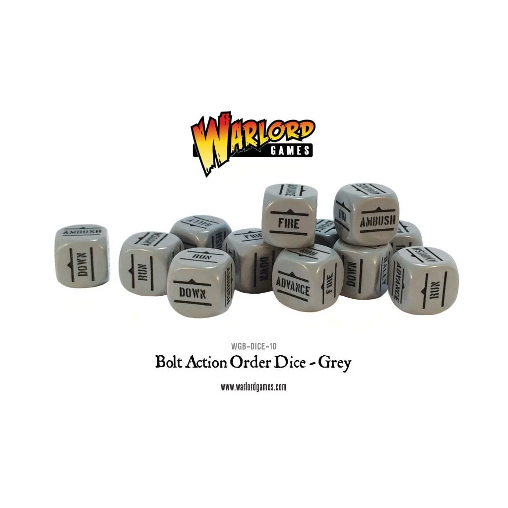 Bolt Action - Bolt Action Orders Dice packs - Grey