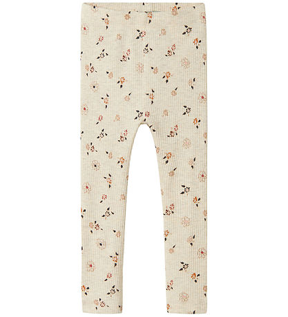 Name It Leggings - Rib - NmfPosana - Peyote Melange m. Glitzer