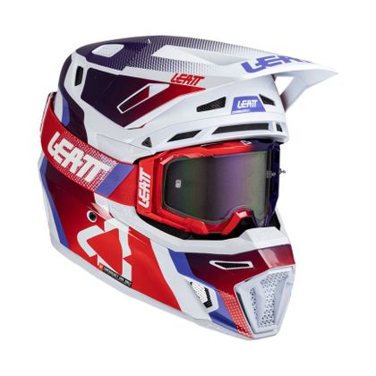 Casque cross Leatt 8.5 avec masque 5.5 2025 - Rouge / Bleu