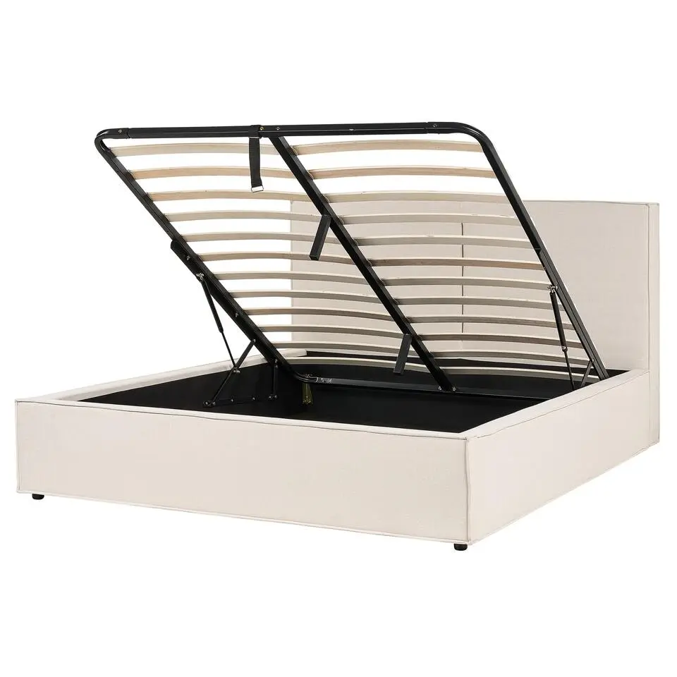 MOISSAC - Bed - Beige - 160 x 200 cm - Polyester