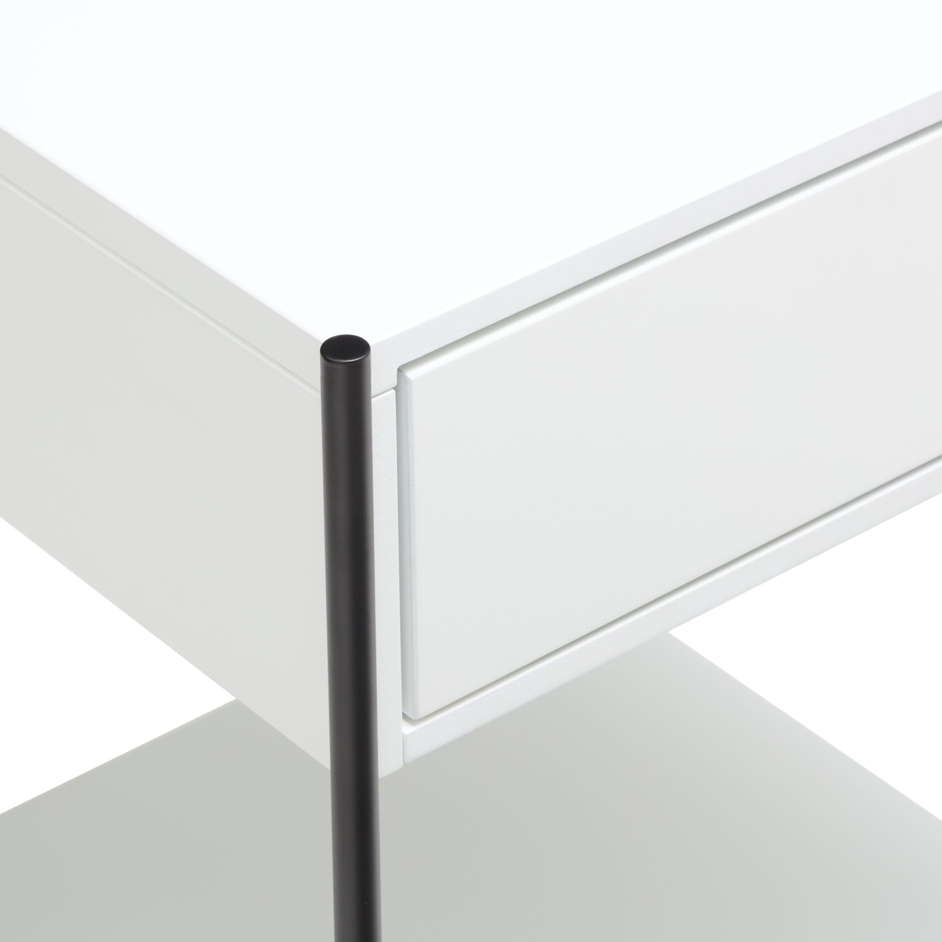MALA Nachttisch - Weiss / B: 40.0 cm x T: 40.0 cm x H: 43.0 cm